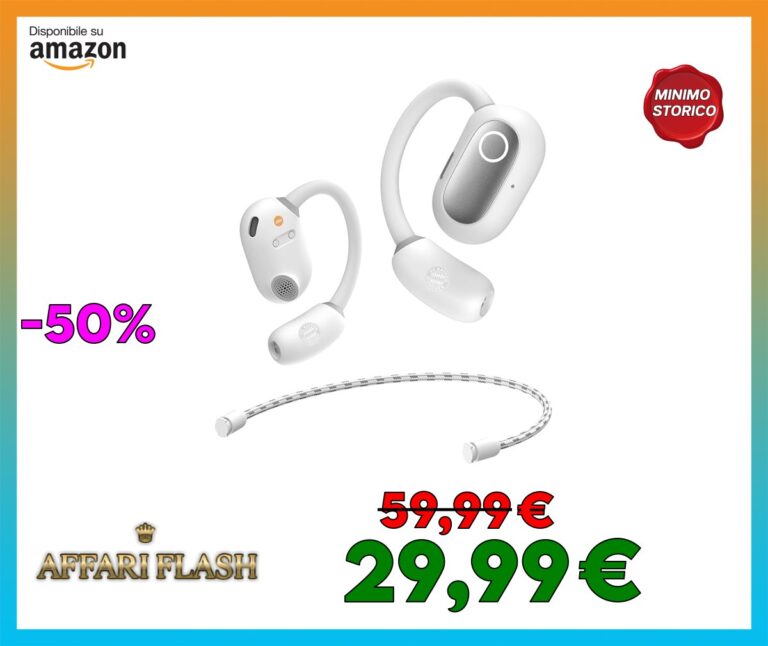 Baseus Eli Sport 1 Open Ear Cuffie Bluetooth, acustica direzionale, bassi pressanti, ultra leggeri, IPX4, impermeabili, microfono ENC, Bluetooth 5.3 per corsa, allenamento, bianco