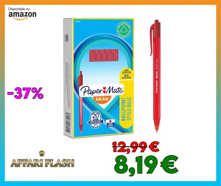 Paper Mate InkJoy 100 RT Stylo Bille Pointe Moyenne Rouge Lot de 20