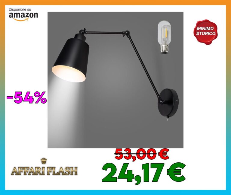 MantoLite Lampade da Parete Braccio Oscillante con Interruttore, 60CM Lampada da Comodino Luce Di Lettura, Nera Opaca Specchio da Camera Illuminazioni per Pareti Lampade Applique (Includi lampadina)