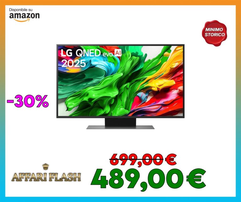 LG QNED evo AI QNED86 43 pollici, Smart TV 4K, Processore α7 Gen8, Dynamic QNED Color, Local Dimming, webOS con AI e telecomando puntatore AI, Gaming con VRR 4K@60Hz, 43QNED86A6C 2025