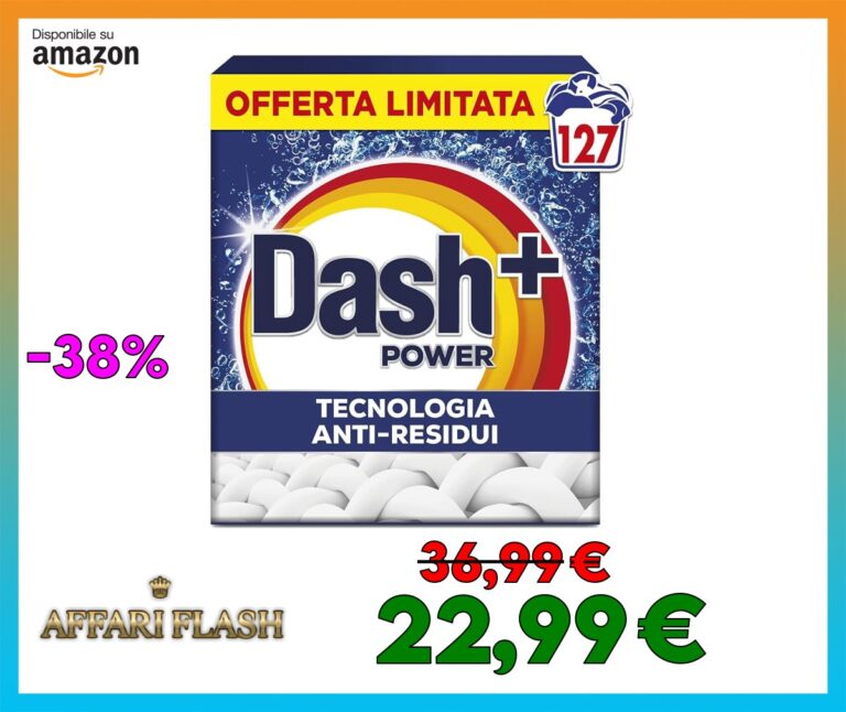 Dash Detersivo Per Bucato In Polvere, 127 Lavaggi, Tecnologia Anti Residui, Rimuove le macchie, efficace anche a freddo e in cicli brevi