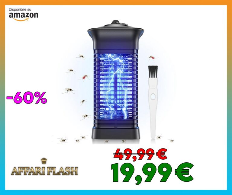 Lampada Antizanzare Elettrica, Zanzariera Elettrica UV Lampada Trappola, Impermeabile IPX4, Insetticida Zanzare per Casa Giardino Interno Esterno Cucina con 1 Spazzole Pulite