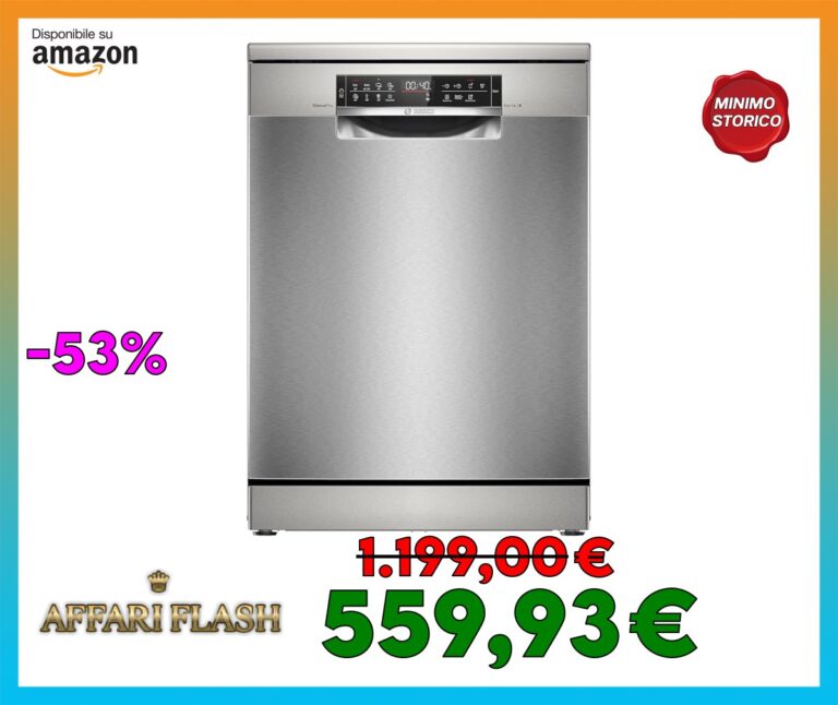 Bosch SMS6ECI10E Serie 6, Lavastoviglie da libera installazione, Home Connect, Extra Clean zone