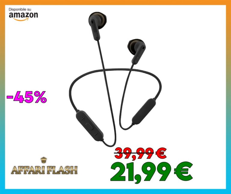 JBL Tune 215 BT Cuffie Auricolari Wireless, Cuffia Auricolare senza Fili Bluetooth 5.0, con Microfono Integrato, Vivavoce e Cavo Piatto Antigroviglio, fino a 16h di Autonomia, Nero