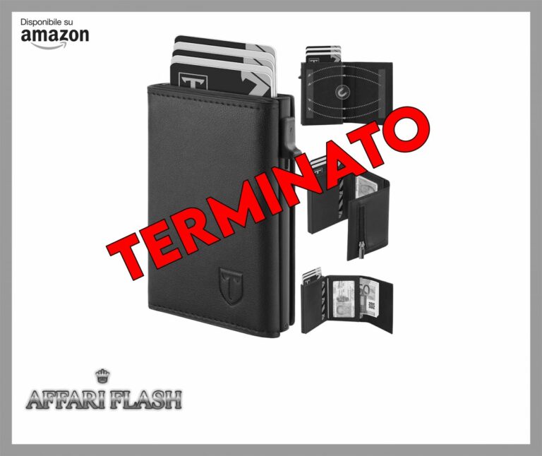 TEEHON Portafoglio Uomo Slim, Portacarte in Pelle con Protezione RFID, Porta Carte di Credito Uomo Piccolo, Porta Tessere con Portamonete e Scomparti Banconote