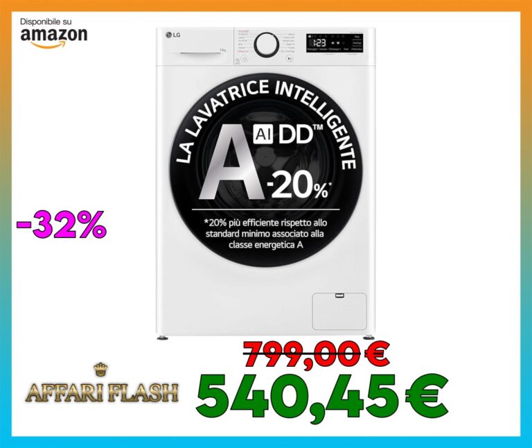 LG AI DD F4R3013NSWB Lavatrice a Carica Frontale 13kg Serie R3, Classe A