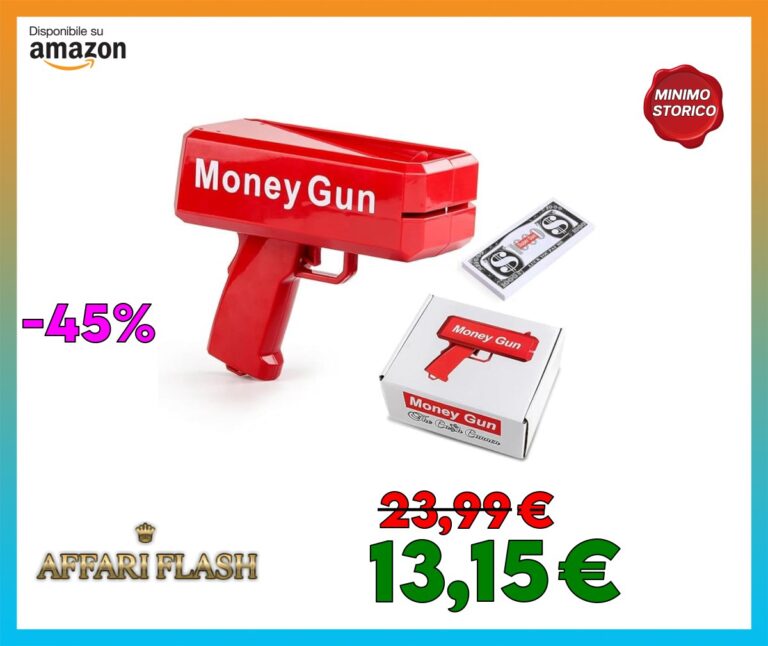 OBEST Cash Pistol,Giocattolo Pistola per Soldi,Money Gun,100 Banconote False Incluse,Money Launching Pistol,Adatto per Feste,Matrimoni
