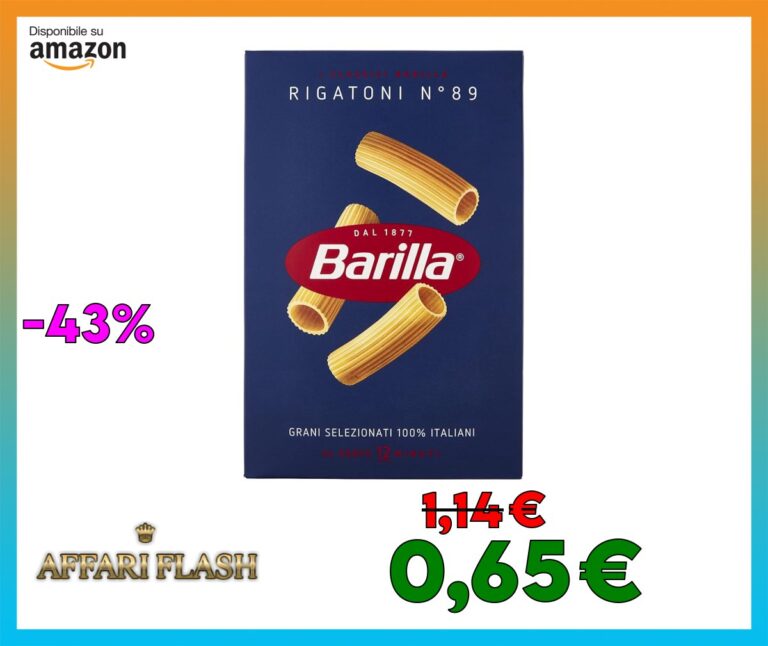 Barilla Pasta Rigatoni N. 89, Pasta Corta di Semola di Grano Duro 100% Italiano, Forma Corposa e Spessore Equilibrato, 500 g