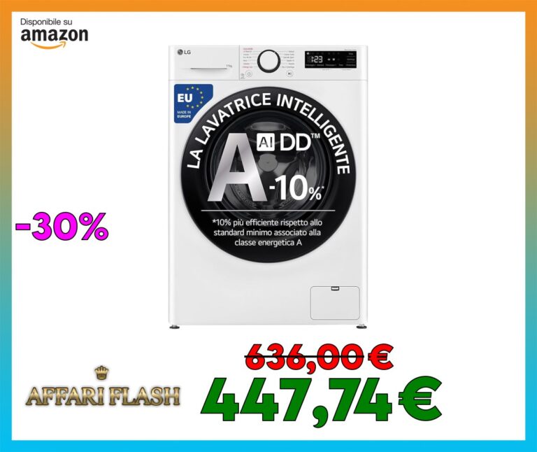 LG AI DD F4R3011NSWB Lavatrice Carica Frontale Serie R3, 11kg, 1400 giri, AIWash, Lavaggio a vapore, Motore Direct Drive, Smart Diagnosis, Libera installazione, Bianca, 60 x 85 x 56.5 cm