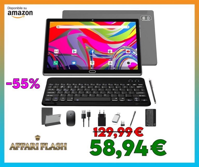 KADYBE 2024 Ultima versione Android 13 Tablet 10 Pollici con tastiera e mouse, 64 GB ROM 512 GB TF Octa
