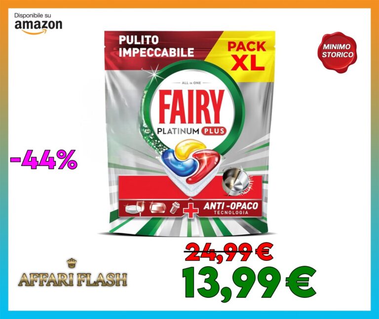 Fairy Platinum Plus Pastiglie Lavastoviglie, 40 Capsule, Limone, Detersivo Con Tecnologia Anti