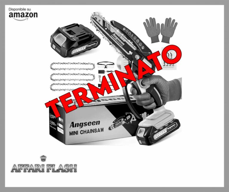 Angseen Mini Motosega a Batteria Per Potatura con 3 Catene, 850W 6 Pollici Sega a Batteria per Potatura con 1 Batterias e Blocco di Sicurezza, Motosega Elettrica Per il Taglio del Legno e Giardinaggio