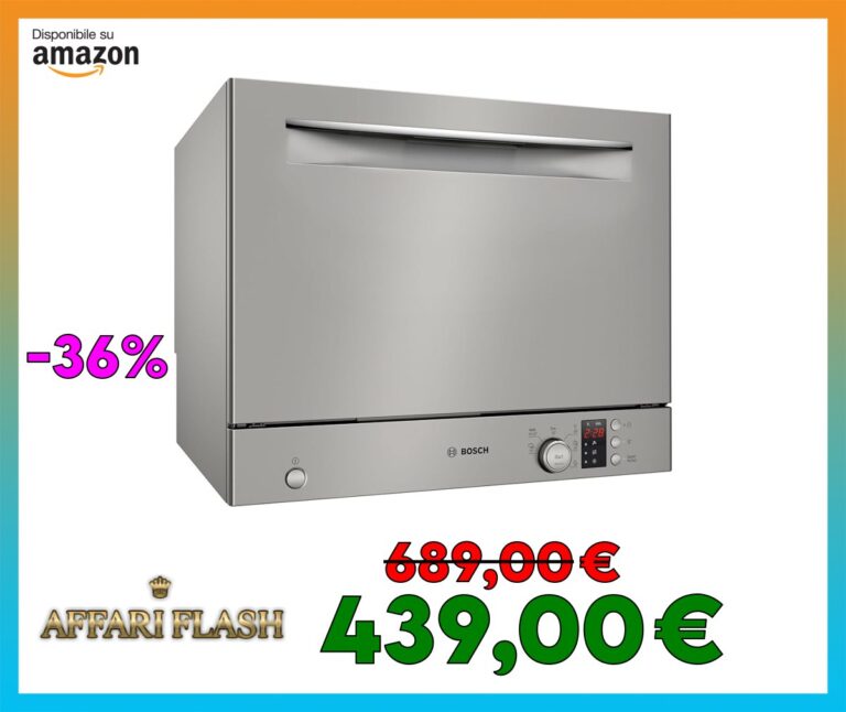 Bosch SKS2ITI00E Serie 2, Lavastoviglie compatta da libera installazione, EcoSilence Drive