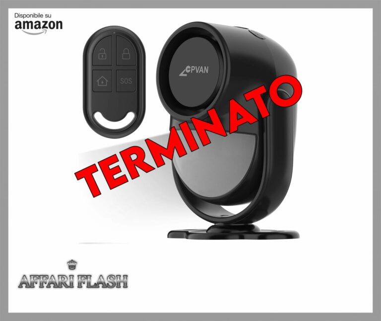 CPVAN Sensore Movimento Allarme Casa Senza Fili 125 DB, Antifurto Casa Wireless con Telecomando, Sirena Allarme Perimetrale per Garage, Porta, Finestre, Esterno, Casetta, Furgone, Camper (Nero)