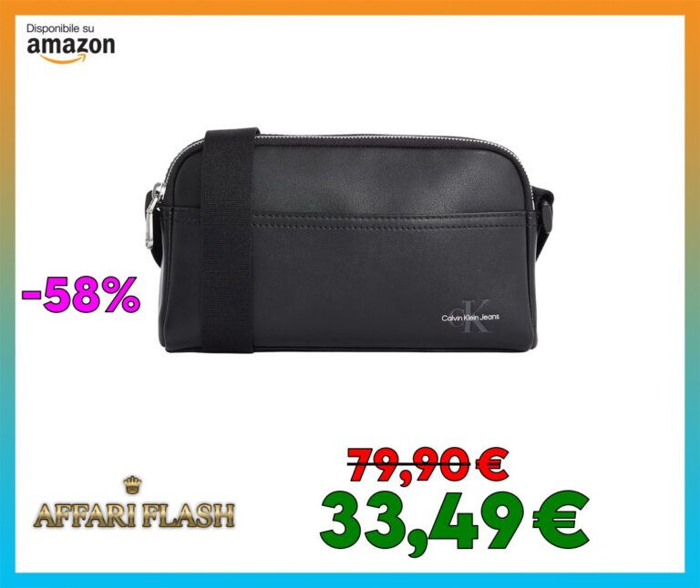 Calvin Klein Uomo Borsa a Tracolla Mono Logo Camera Bag Piccola, Nero (Black), Taglia Unica