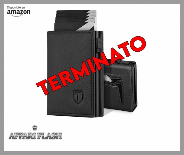 TEEHON Portafoglio Uomo, Portafoglio Uomo Slim, Portacarte in Pelle con Protezione RFID, Porta Carte di Credito uomo Piccolo, Porta Tessere con Portamonete e Scomparti Banconote