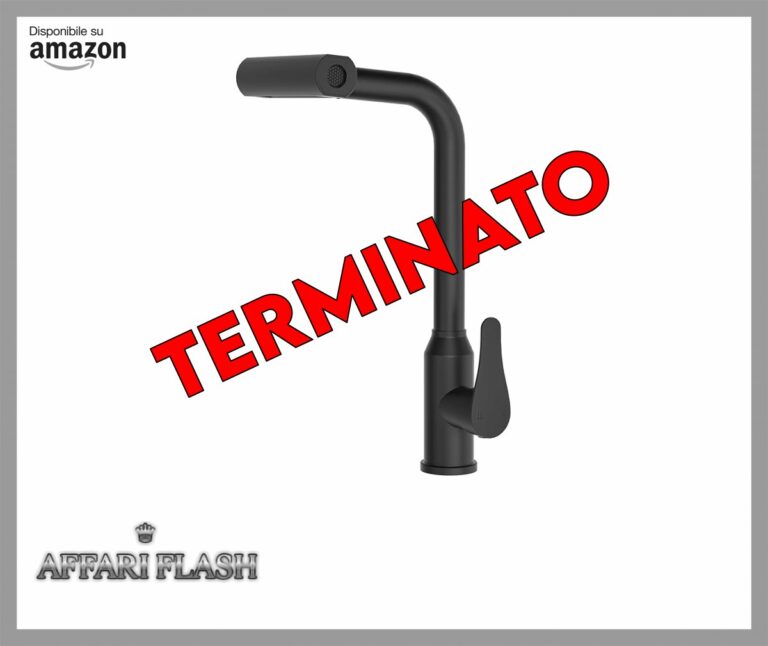 WLTEDRGO Rubinetto Lavello Cucina a Cascata, Rubinetto Cucina con Doccetta Estraibile, Miscelatore Cucina ad Alta Pressione con 4 Modalità di Getto, Girevole a 360°, Rubinetto Cucina Nero Opaco