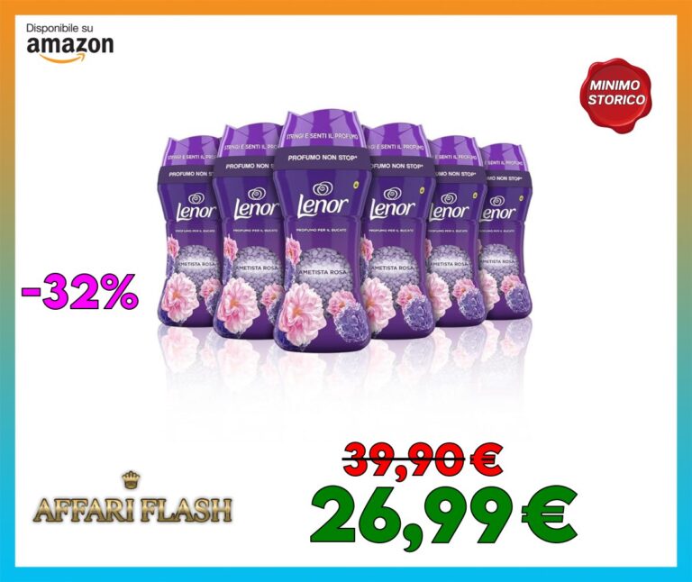 Lenor Profumatore Bucato Lavatrice Ametista Rosa, Maxi Formato 6 x 195g