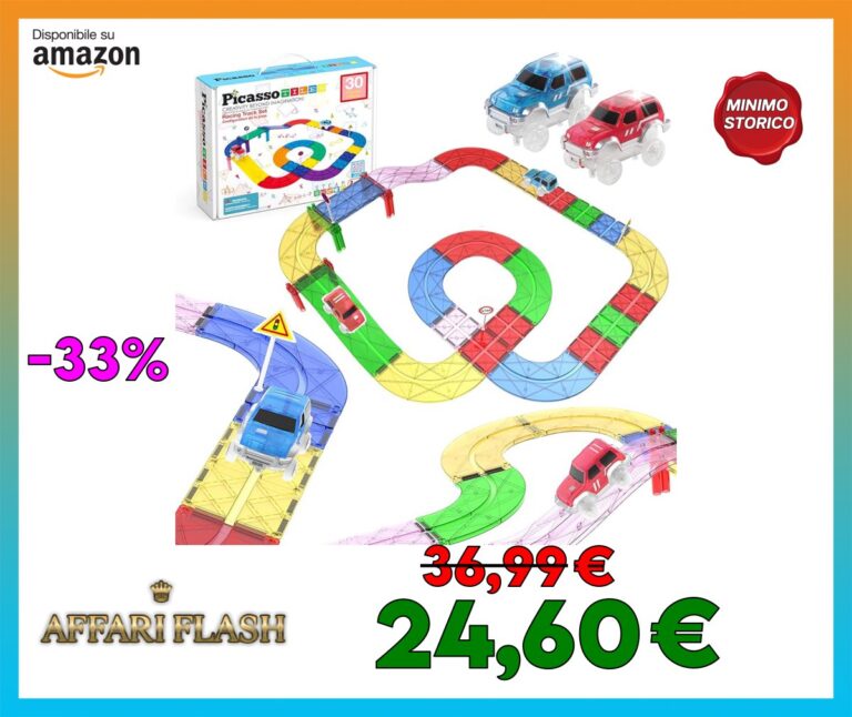 PicassoTiles,Set di 30 pezzi per auto da corsa, set di giocattoli educativi, magneti, per fai da te, 2 auto da corsa, camion, giocattoli, STEM, coordinamento occhio