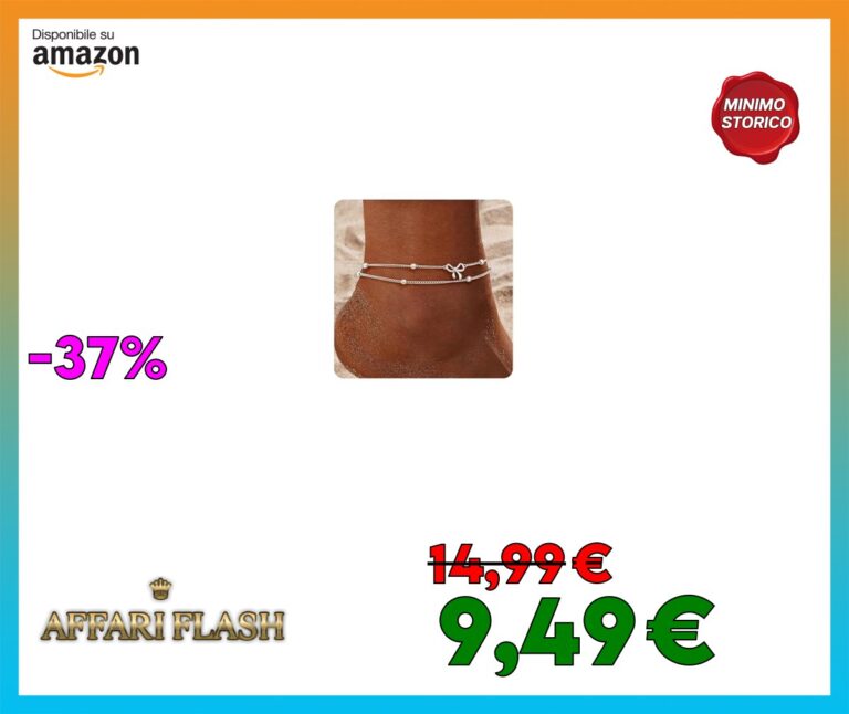 JeweBella Cavigliera Donna Argento 925 Fiocco Doppie Cavigliere Regolabile Impermeabile Cavigliera Argento Oro Estivo Spiaggia Piede Gioielli