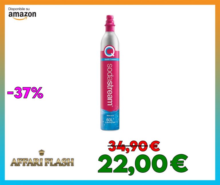 Sodastream Cilindro Co2 Addizionale Cqc Con Attacco Rapido, Bombola Co2 Alimentare Adatto Per Gasatori Sodastream Terra E Duo, Rosa