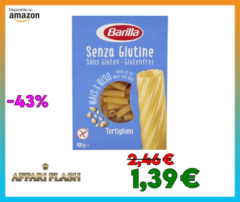 Barilla Pasta Tortiglioni Senza Glutine, Pasta Corta di Mais Bianco, Mais Giallo e Riso Integrale