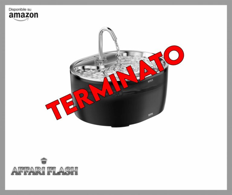EUARY Fontana per Gatti in Acciaio Inossidabile con Luce LED 3.2L/108.2 oz Dispenser d’Acqua Ultra Silenzioso Fontana d’Acqua Alimentazione USB Carbone Attivo (light black, normal)