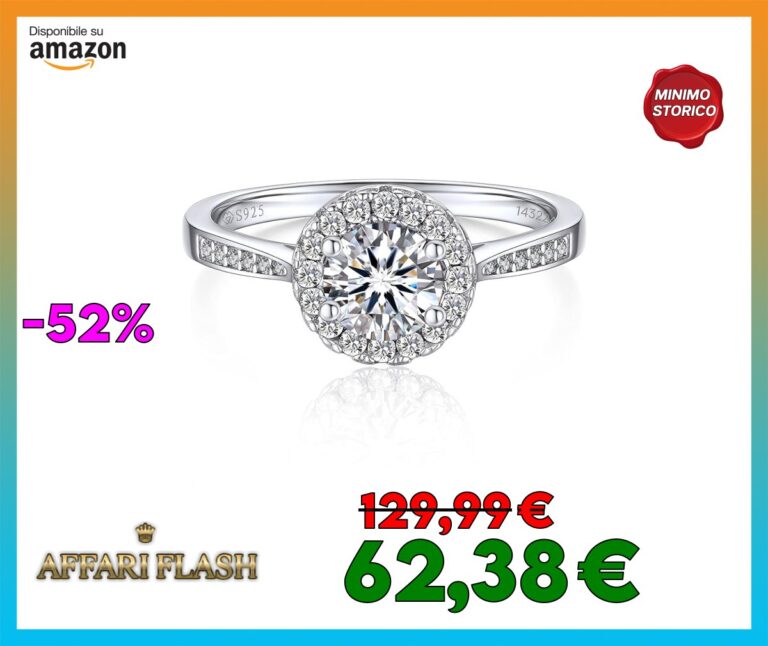 MomentWish Anelli Donna, 1 Carato Anello di Fidanzamento Moissanite VVS1 D Colore Eternità Anello anelli donna argento 925 Regalo di nozze per Donna Sposa Anello Dimensione47