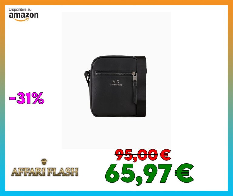 ARMANI EXCHANGE Essential Dino, Front Pocket, Zip Around, Crossbody Uomo, Taglia Unica